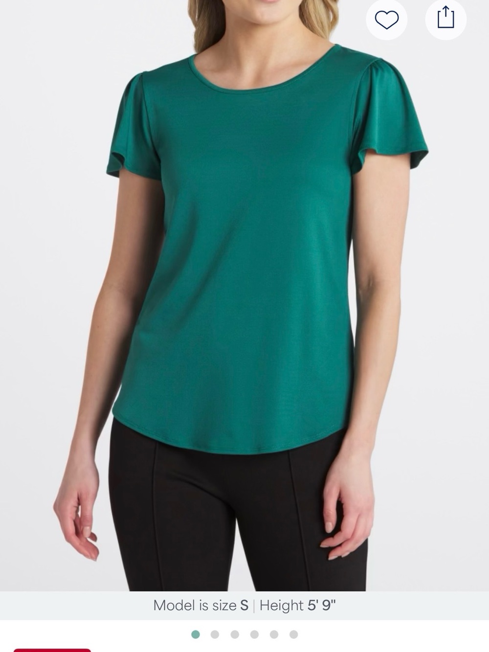 Fortune and Ivy Women’s Green Short Sleeve Scoop Neck Top Size Large